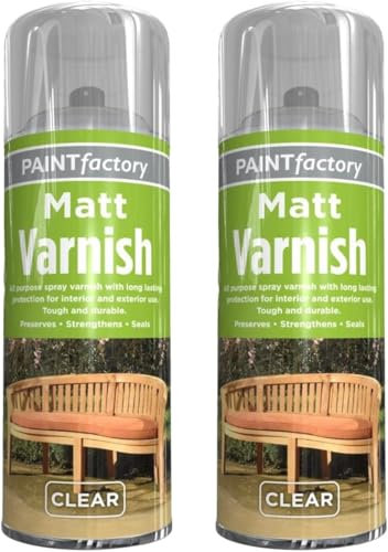 MIXEL Clear Varnish Spray Paint, Matte Finish, Tough and Durable, Long Lasting Performance, Easy to Use, Interior and Exterior Use Wooden Furniture, Cabinets, 200ml (2pcs)