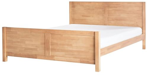 Holzbett Hellbraun mit Kopf- u. Fußteil Lattenrost 180x200cm rustikal Champagnat