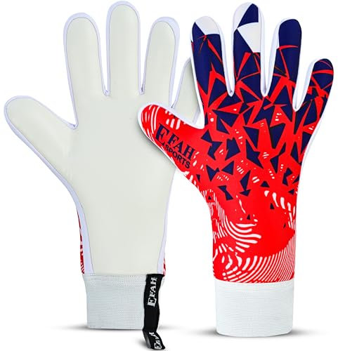 EFAH SPORTS Torwarthandschuhe für Kinder und Erwachsene mit gepolsterter Handfläche atmungsaktiven und starkem Griff Fußballhandschuhe (Red, Size 4 Suitable for 6 to 9 Years Old, Beidhändig)