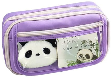 QZLSAYSL Astuccio per ragazze, astuccio scolastico per ragazzi, borsa multicompartimento per ragazze, piccola borsa per studenti (viola chiaro)