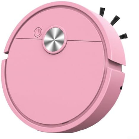 Zeroupshop Robot aspirador inteligente 3 en 1 con función de barrido y trapeado, máquina automática de limpieza de pisos con sensores anticaídas, control remoto para el hogar, oficina, piso duro (rosa