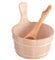 Seau de sauna en bois avec louche, 4 l, seau d' , diamètre : 26,5 cm, protocoles