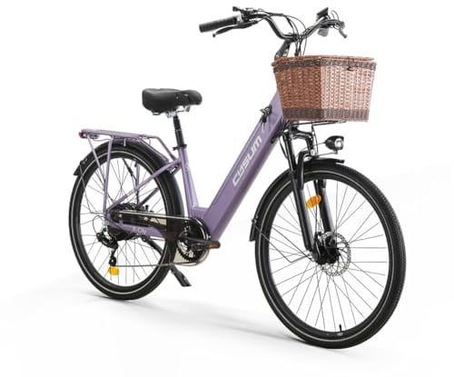 cysum X-City Elektrofahrrad für Erwachsene, 26 Zoll City Elektrofahrrad Damen Herren Lithium-Akku 48V 10,4Ah Motor 250W 25km/h Urban Switing