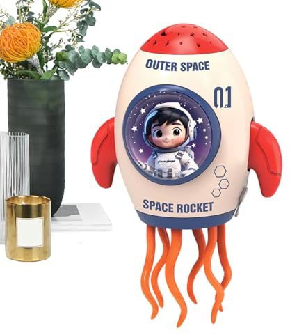 Générique Fun Dancing Rocket - Interactive, Colorful Musical Projection with Flashing Lights, Durable ABS Design, Powered by 3 AA Batteries | Gift for Family Party, Table