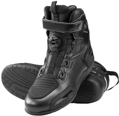 KEMIMOTO Scarpe Moto Uomo, Stivali Moto Uomo Impermabile Traspirante con Scarpa ATOP, Antiscivolo Scarpe da Equitazione Stradale con Supporto alla Caviglia