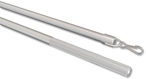 Interdeco Schleuderstab in Silber-Grau aus Aluminium für Gardinen/Schiebevorhänge, Simply, 75 cm