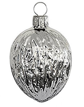 Thüringer Weihnacht 52-060 Christbaumschmuck Nüsse, Silber, 3 Stück