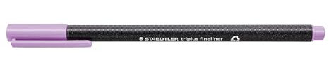 STAEDTLER 334-62 Triplus Fineliner (Dreikant, Superfeine, Metallgefasste Spitze, Linienbreite ca. 0,3 mm, 10 Stück) lavendel