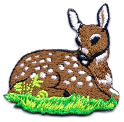 Aufnäher Bügelbild Aufbügler Iron on Patches Applikation Rehkitz 4,5x4,5cm vor148-9
