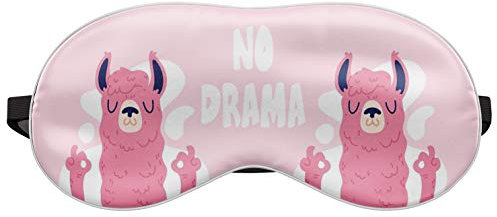 Schlafmaske Reise Relax Augen Abdeckung Bett Emoji Nickerchen Augenbinde Seine Pink Rosa Lama No drama [042]