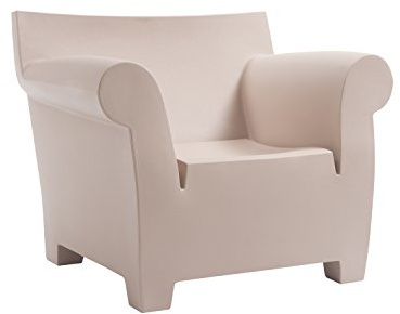 Kartell Bubble Club Poltrona, Polietilene colorato in Massa, Cipria, 75x102x78 cm