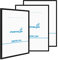 PHOTOLINI Cadre 50x70 noir bois MDF, lot de 3 cadre pour puzzle 50x70 et posters, cadre photos avec verre acrylique incassable, cadre photo 70x50 à suspendre, cadre poster 50 x 70 avec accessoires