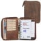 ALMADIH Leder A6 Organizer Reißverschluss Kalender 2025 Notizblock Premium Rindsleder Braun Vintage Geschenkbox Ledermappe Mappe Schreibmappe Terminplaner Terminkalender Konferenzmappe (A6-O-BV)