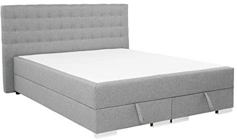 Boxspringbett Timi 2 mit zwei Bettkasten, Rahmen mit 7 Zonen Taschenfederkernmatratze, Continentalbett, 3 Größen, Polsterbett, Ehebett, Amerikanisches Bett, gepolstertes Kopfteil (Boss 15, 140x200 cm)
