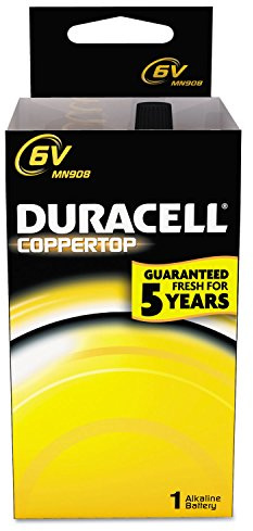 Duracell MN908 Coppertop Alkaline Lantern 908 Battery, 6-Volt, 1-Battery