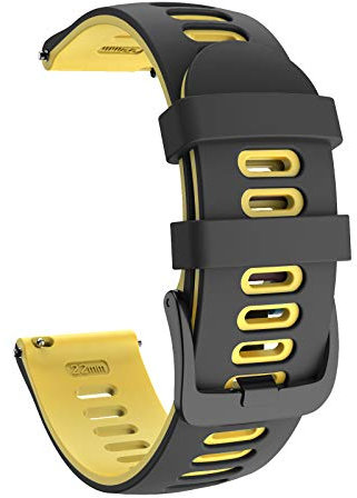 ISABAKE 22mm Cinturino Sportivo Sostitutivo in Silicone Morbido per Samsung Galaxy Watch 46mm/Garmin Vivoactive 4/Active/Gear S3 Frontier/S3 Classic/Huawei Watch GT/Ticwatch Pro S2/E2