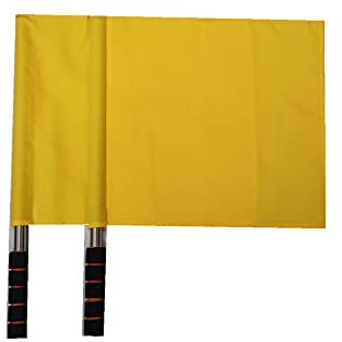 Stormflag 2pcs Sport Schiedsrichter Flaggen mit Metall Pole Foam Griff Fußball Hand Flaggen Rugby Linesman Flaggen Schiedsrichter Assistant Equipments kleine Signalflagge für Sportwettbewerb(gelb)