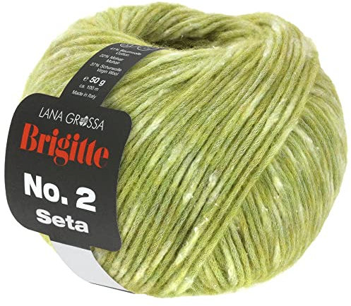 LANA GROSSA Brigitte Nr.2 Seta | Edle Netzgarnstruktur aus Alpaka und Baumwolle | Handstrickgarn aus 47% Alpaka, 45% Baumwolle & 8% Schurwolle | 50g Wolle zum Stricken & Häkeln | 140m Garn FB 5