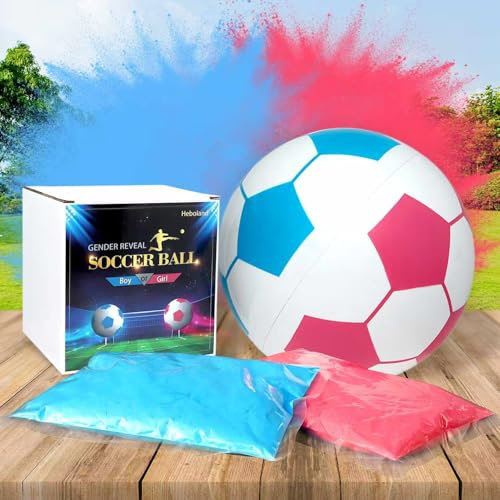 Heboland Gender Reveal Fussball mit Pulver, Explodiert Blau oder Rosa Pulver für Jungen oder Mädchen Überraschung Geschlecht Verkünden