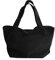 Corduroy Tote Bag with zip Reusable Shopping Bag Casual Handbags shoulder Bag for Ladies College School bookbag Laptop bag (Black)