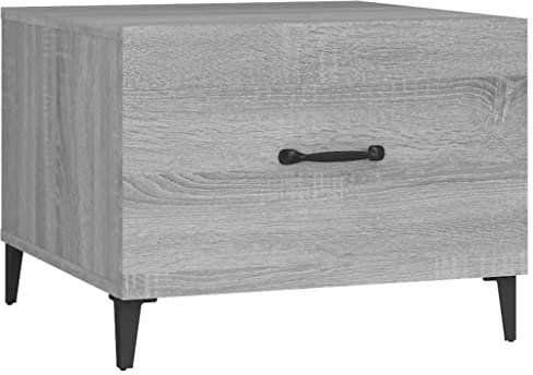 vidaXL Coffee Table with Metal Legs Grey Sonoma 50x50x40 cm