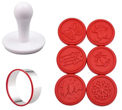 Gurlideo - Emporte-pièces en silicone pour biscuits de Noël - 6 pièces - Tampons à biscuits de Noël