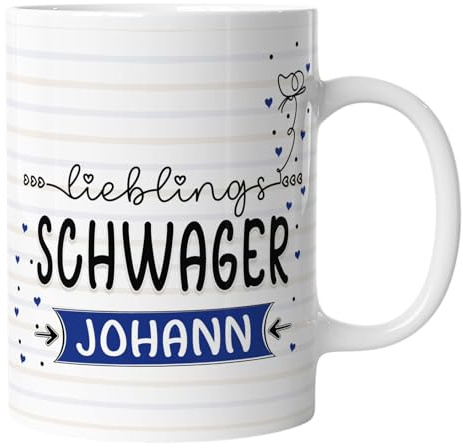 timalo® Tasse Lieblings Schwager mit Namen bedrucken lassen | Personalisierte Namenstasse mit Wunschname zum Geburtstag Geschenktasse für Männer | mug-li1-19