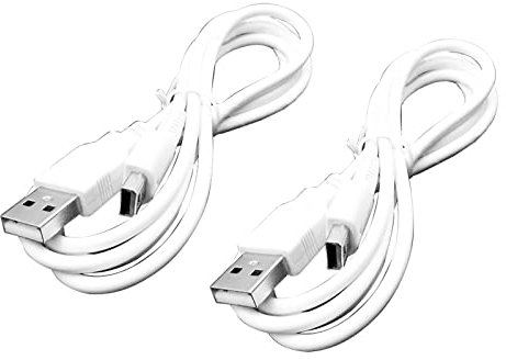 New for WiiU Pad USB Charger Cable Charging Cord Pack 2 Replacement, Compatible with for Wii U GamePad Controller, New White Color USB Charge Connections Wire Lines Two PCS Accessories