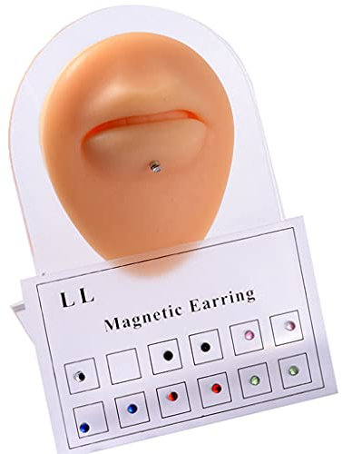 kingcxu 12 Stück/Karte Magnet Ohr Tragus Knorpel Lippe Labret Stud Nasenring Fake Cheater Nicht Piercing Schmuck Magnet Ohrring