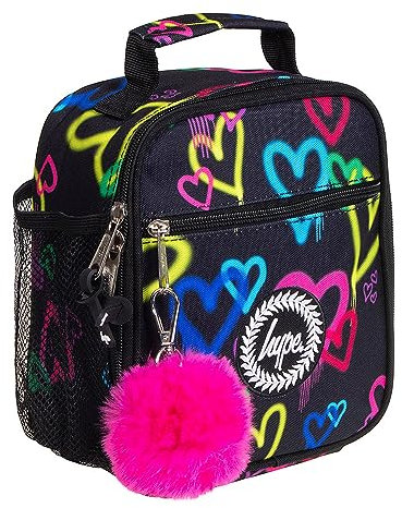 hype Black Graffiti Heart Lunch Box