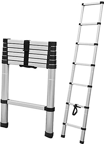 GGZONE Teleskopleiter for 8m/ 7m/ 6.2m/ 5m/ 4m/ 3.8m/ 2.6m Dachzelt, Teleskopleiter aus Aluminium für Loft RV Attic Home, Last 150kg (Size : 8m/26ft) Beautiful Scenery
