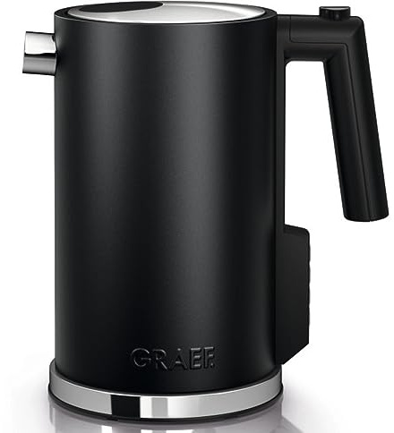 Graef Electric Kettle 1.2 L, Black, WK902UKI | Double Walled for Cool Touch, Cordless, Integrated Child Lock
