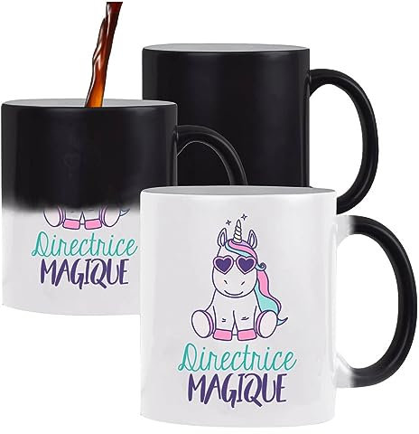 Planetee Tasse Magique Directrice Magique Licorne | Mug qui change couleur avec la chaleur idée cadeau originale