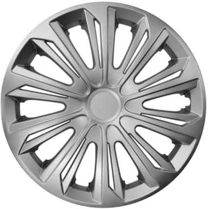 Luckyberg Radkappen 16 Zoll Strong | Radzierblenden 4er-Set für die meisten Automarken und Stahlfelgen, Zierkappen in vielen Farben. Felgenabdeckung für Autofelgen. (16 - Silver)
