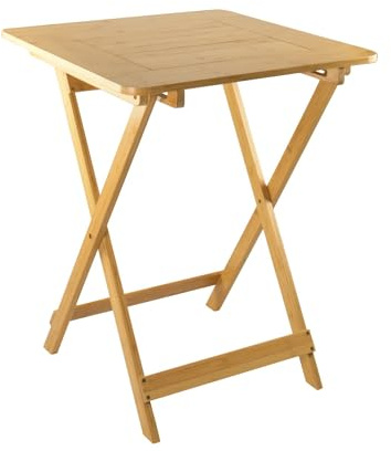 Klapptisch aus Bambus, weiß lackiert, 60 x 60 x 75 cm, 7 Haus