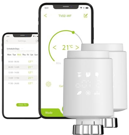 Qiumi Smart Wifi Thermostatische Heizkörperventile Wifi Direkte Arbeit mit Alexa Googlehome Kein Gateway erforderlich