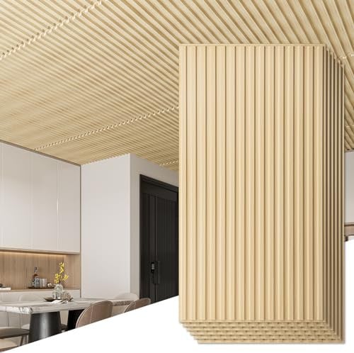 Art3d Confezione da 12 pannelli da parete 3D a doghe per decorazione di pareti interne, 0,6 x 1,2 m, in PVC, piastrelle decorative per soffitti a goccia, color rovere