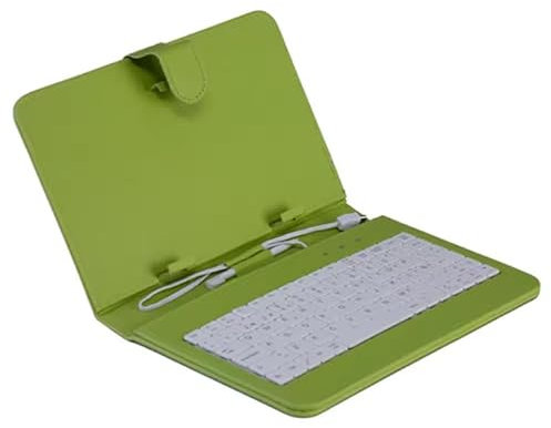 Exeom - Funda Universal con Teclado TecladoTipo C + Micro USB para Tablet de 7 Verde - Coverpad Series X70- Anchura 22cm - Altura Adaptable 11.5-14cm