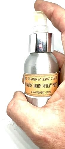 Cinnamon & Orange Scented Luxury Room Spray/Mist 100ML - Silver Aluminium bottle with spray cap perfect for adding a little Cinnamon & Orange scent into your room Shipping on 48 Hour Tracked Service