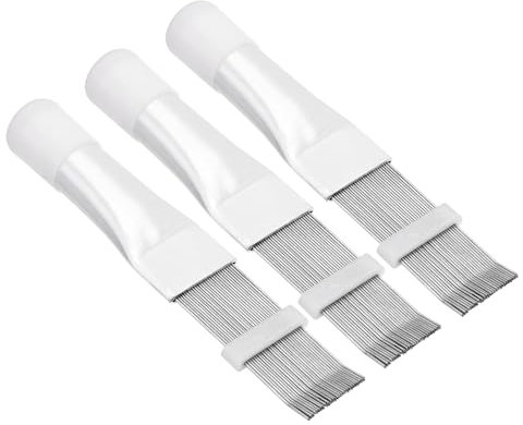 PATIKIL Air Conditioner Fin Comb, 3 Pack Stainless Steel AC Coil Cleaner Brush Fin Straightener Condenser Coil Repair Tool for Radiator Refrigerator Evaporator, Silver Tone
