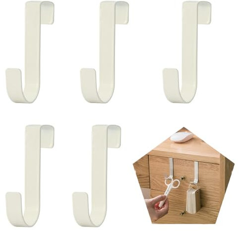 sundrerfect Ganci Sopra La Porta, 5 Pezzi Ganci Per Mobili e Armadi, Bianco,Ganci Organizer Pesanti Per Soggiorno, Bagno, Cucina, Asciugamani, Vestiti, Cappelli, Cappotti, Borse