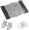 12m Gliederkette Meterware, Kette Basteln, Ketten Schmuckherstellung, Edelstahl Kabel Gliederkette mit 100 Ringen und 30 Karabinerverschlüssen, Gliederkette Silber Basteln, für Schmuck Diy Herstellung