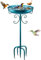 Mngren Bain d'oiseaux pour l'extérieur, bain d'oiseaux, bain d'oiseaux, paradis, 81 cm, en métal, bassin à oiseaux, abreuvoir pour oiseaux, jardin, cour, pelouse, décor (bleu)