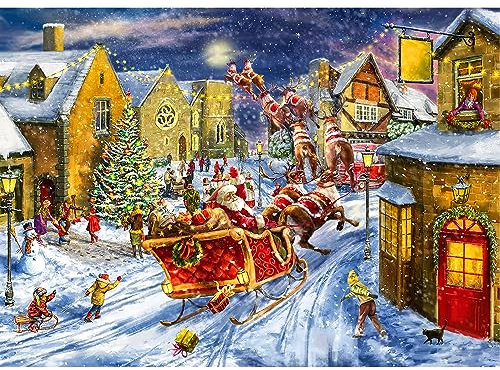 Jigsaw Puzzles for Adults 1000 Piece Jigsaw Puzzles for Adults Educational Game Challenge Toy 1000 Pieces Puzzles for Adults Kids.Educational Games Home Decoration.Theme:Merry Christmas Day