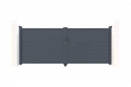 Casanoov Portail battant 3,5m EIGER H.140cm aluminium gris
