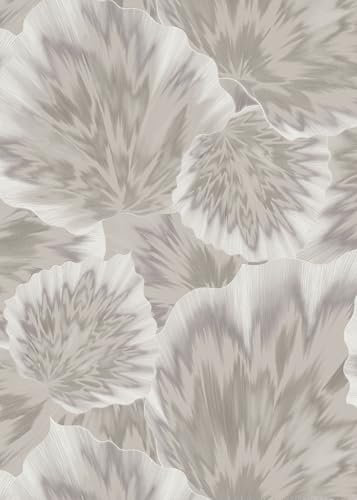 Erismann Spotlight 10402-37 Tapete mit abstrakten Blättern, Taupe / Silber