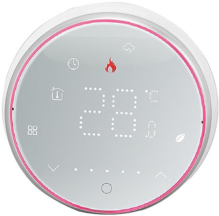 Termostato Inteligente 1 Semana Pantalla LED programable termostato Digital Redondo Empotrado AC95-240V para de calefacción de Agua (TYTOGE4c5k7vq8ey-12)