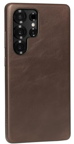 TORRO Premium Leder Hülle für Samsung Galaxy S25 Ultra 5G (6,9 Zoll) 2025 - Echt Leder Qi2 / MagSafe Ladekompatibel Dunkelbraun