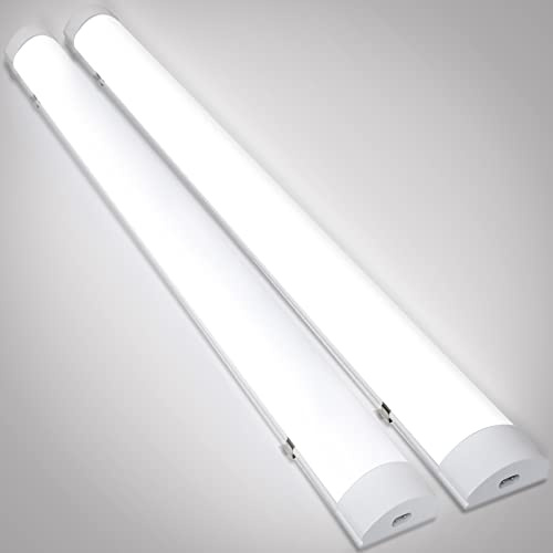 Peviasot Feuchtraumleuchte LED 36W 120CM 3060LM Verknüpfbar Werkstattlampe IP65 Wasserfest Deckenleuchte für Garage Keller Bad Feuchtraum Warenhaus, Neutralweiß 4000K, 2Pack