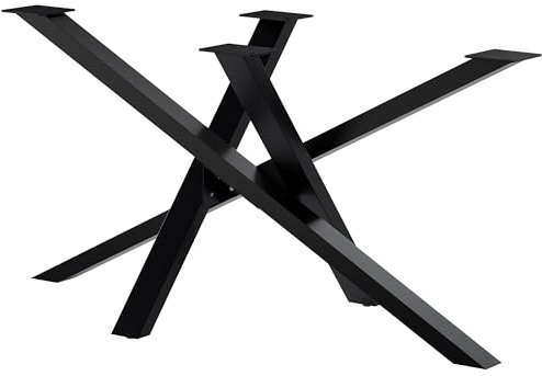 CLP Tischbeine Metall schwarz Finney, Tischkufen für DIY-Esstische, Tischgestell aus pulverbeschichtetem Stahl, Höhe 72 cm, Farbe:schwarz, Größe:140x70x72 cm
